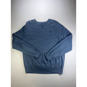 Polo‎ Ralph Lauren Sweater Mens Large Blue Crewneck Long Sleeve Pony Logo Knit